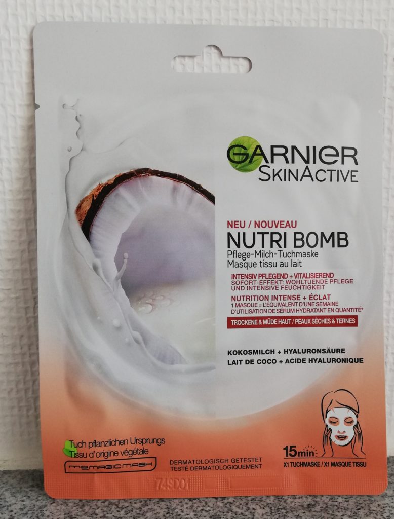 Nutri Bomb Pflege-Milch-Tuchmaske Verpackung Vorderseite