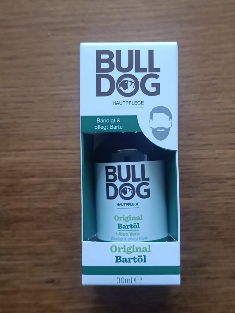 Bartöl von Bulldog in der Umverpackung