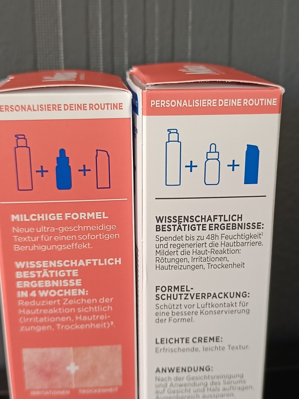 Verpackung von Serum und Feuchtigkeitscreme